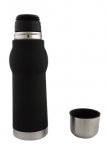 Garrafa térmica de Inox, capacidade para 500 ml.