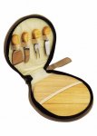 Kit Queijo com 5 peças e Bolsa na cor Bege com ziper