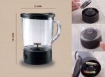  Caneca acrilíca com capacidade para 400ml, com mixer e tampa protetora.