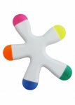 Marca Texto com 5 cores, material de plástico.