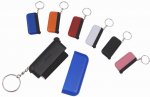 Chaveiro de plástico, com ponta touch e limpador de tela de Smartphone.