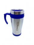 Caneca inox 400ml, com tampa + gravação a laser