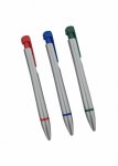 Caneta plástica com escrita: Azul