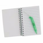 Bloco de anotações com capa de plástico resistente, caneta esferográfica e aproximadamente 100 folhas. Bloco de anotações com capa de plástico resistente, caneta esferográfica e aproximadamente 100 folhas.