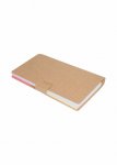 Bloco de anotações ecológico com post-its, marcadores de páginas e caneta.