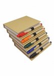 Bloco de anotações com post-it e caneta dupla para tablete.