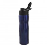 Squeeze de inox com capacidade de 700 ml, com pequena alça e tampa.