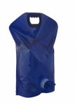 Galão Dobrável de 3 litros, feito de plástico resistente, com torneira, nas cores rosa, azul e branco.