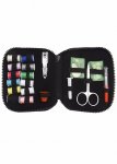 Kit Costura em estojo sintético preto. 